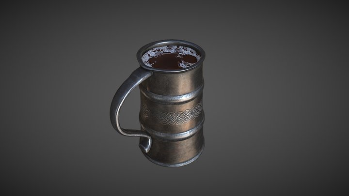 Metallic Beer Mug 3D Model