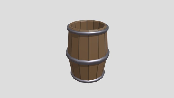 Low Poly Barrel 3D Model