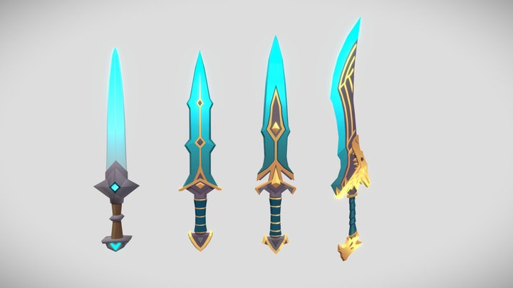Sword, level 1-4 3D Model