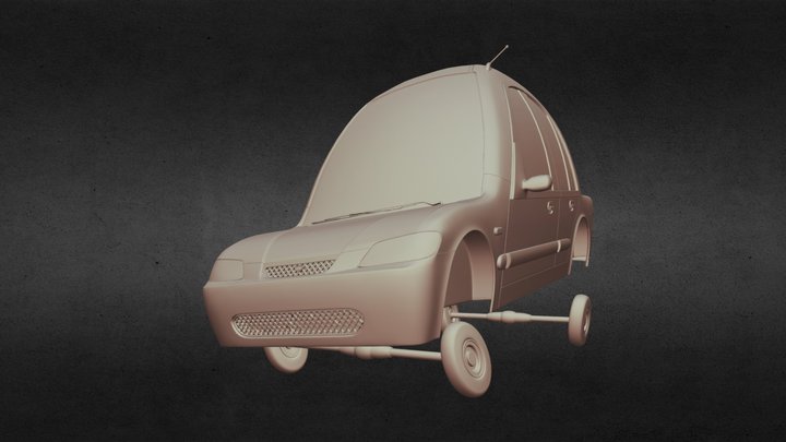 Cartoon Car 3D Model