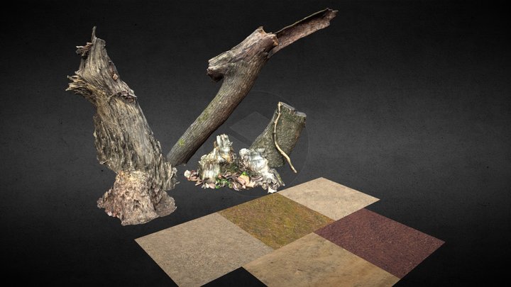 Tree stumps, seamless grounds pack 3D Model