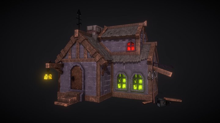 Stilized Forest Cabin 3D Model