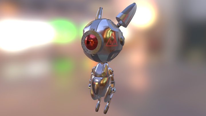 Bunny Bot Textured 3D Model