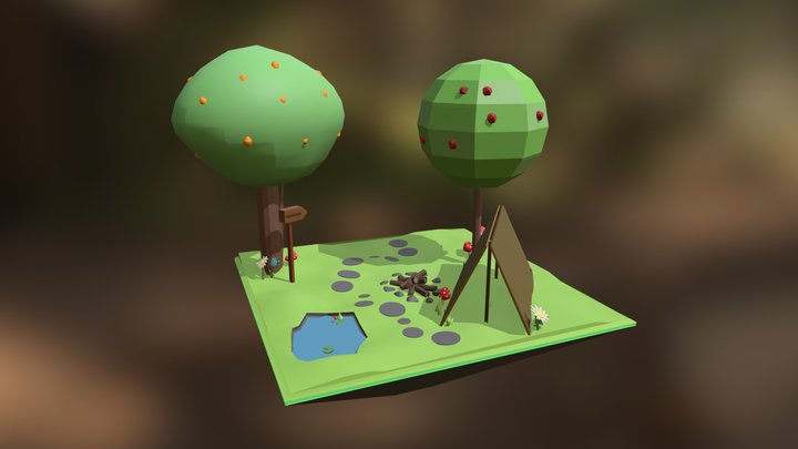 Diorama; Campers Creation 3D Model