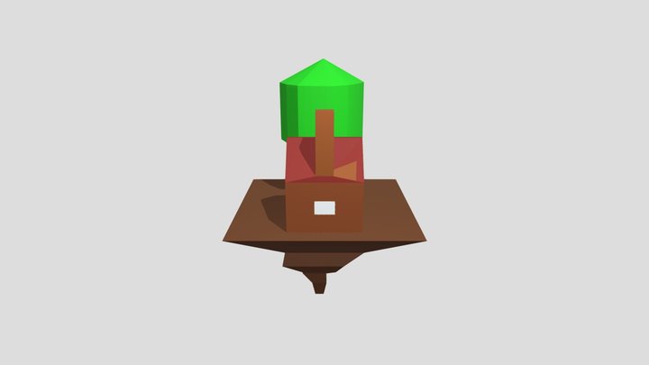 Shack on floating island 3D Model