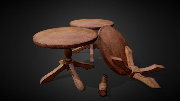Tavern Round Table 3D Model