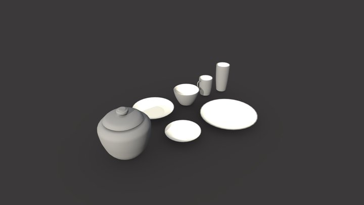 Ceramic Dishes 3D Model