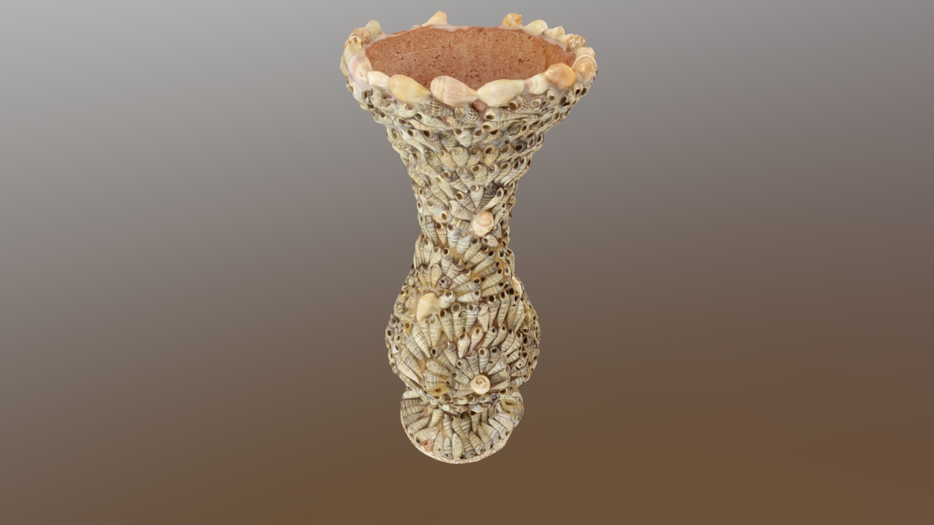 3D model vase with shells - This is a 3D model of the vase with shells. The 3D model is about a close-up of a skeleton.
