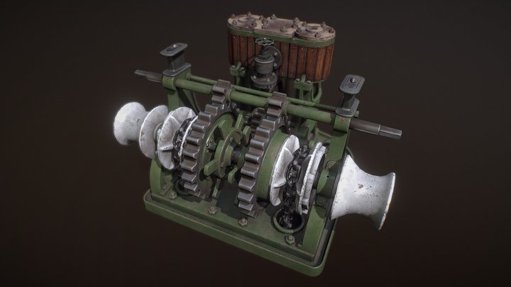 Steam Winch Machine from SY Carola 1898 3D Model