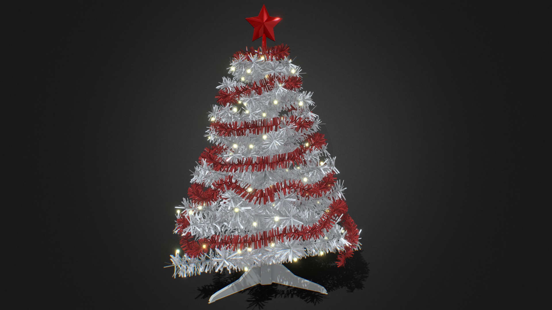 3D model White Christmas Tree - This is a 3D model of the White Christmas Tree. The 3D model is about a christmas tree with lights.