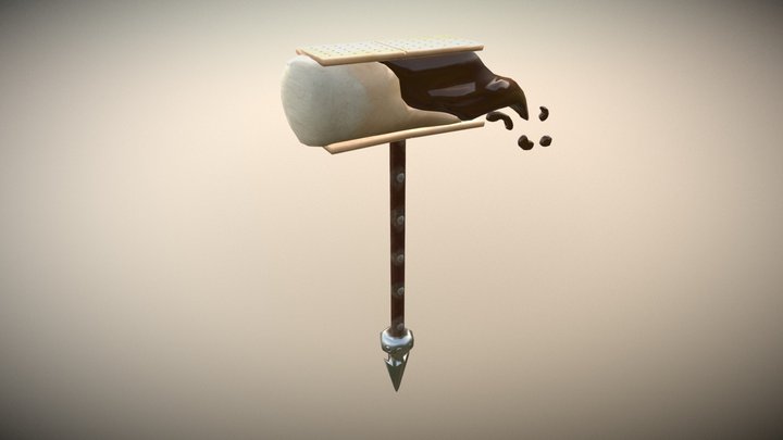 Smore Hammer Weapon for the game: Red Tide 3D Model