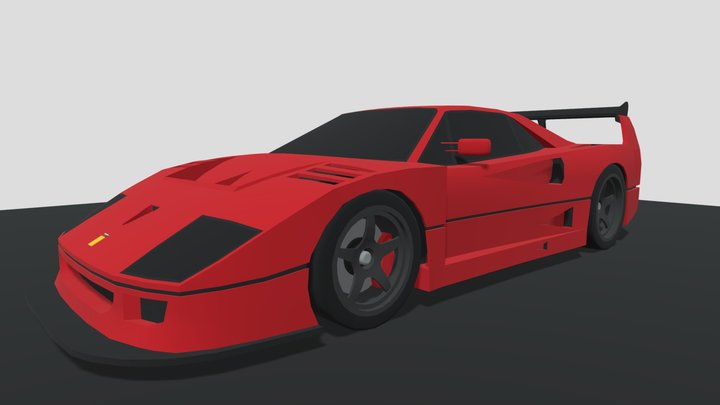 F40 LM Low Poly 3D Model