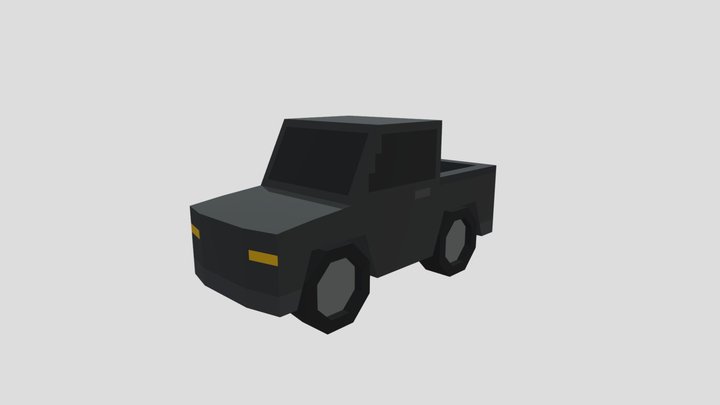 Black Truck 3D Low Poly Model 3D Model