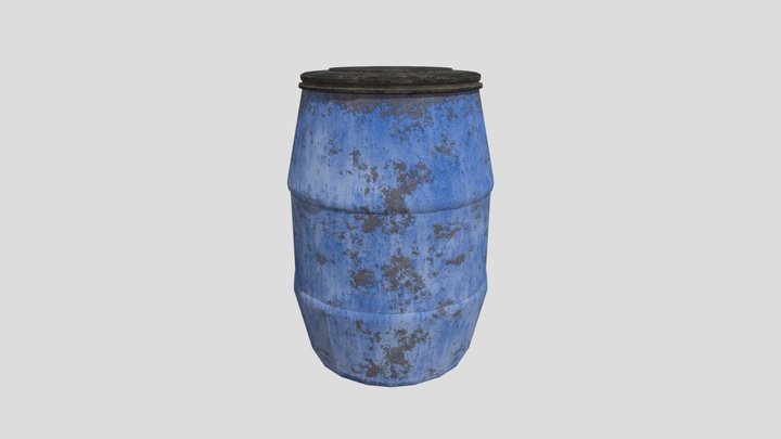 Blue drum 3D Model