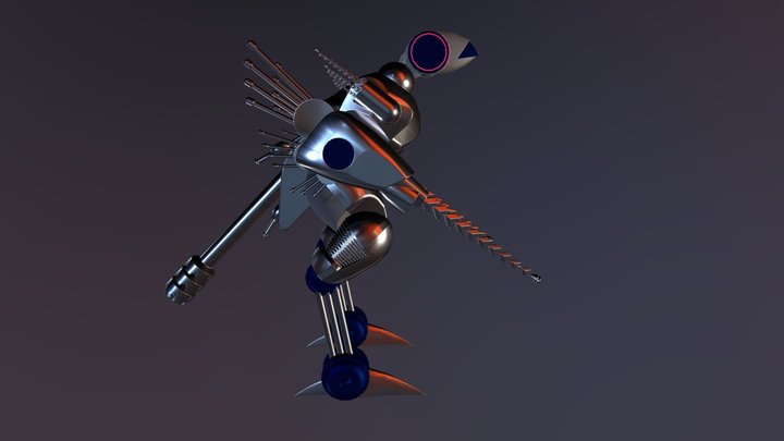 Simple robot resembling bird 3D Model