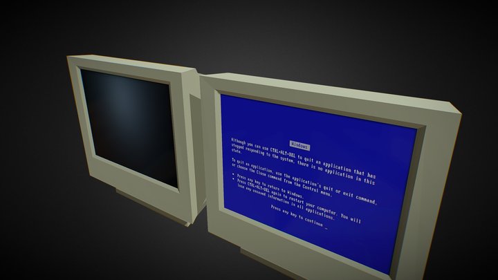 Monitor low poly 3D Model