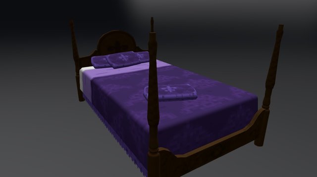 Victorian-esque Pixel Art Bed 3D Model