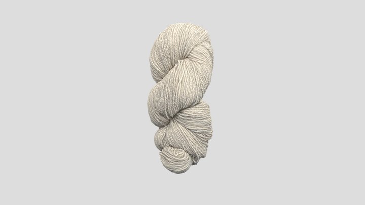 Skein of hand spun wool yarn/Handspunnet ullgarn 3D Model