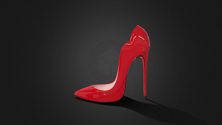 Christian Louboutin So Kate High Heels and Packaging Boxes 3D model