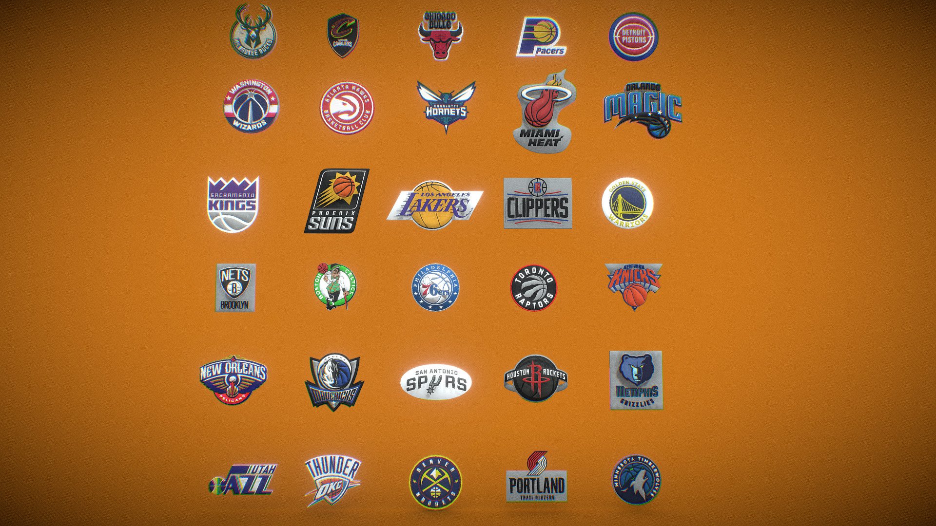 NBA all Teams logos printable and renderable - Buy Royalty Free 3D ...