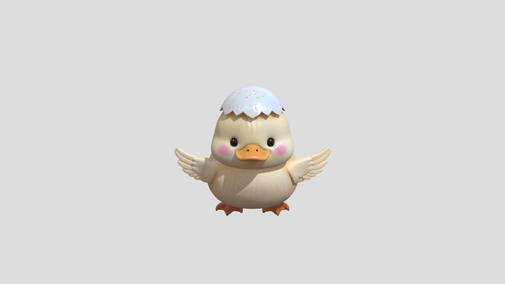 Eggshells and chicks 3D Model