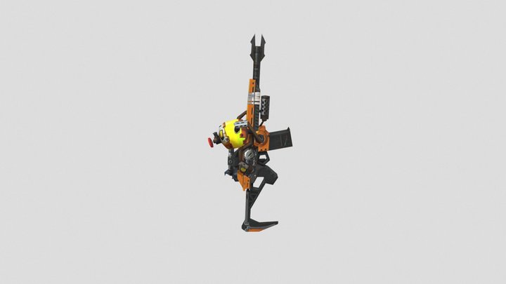 XM8 FreeFire_Back WP XM8 Pumpkin2020 Yellow 3D Model