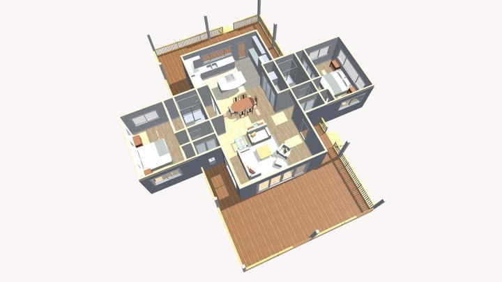 RB&JS SPEC HOUSE PLAN 1 DOLLHOUSE 3D Model