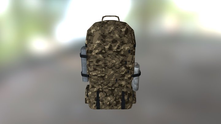 Backpack-2 steppe camuflage 3D Model