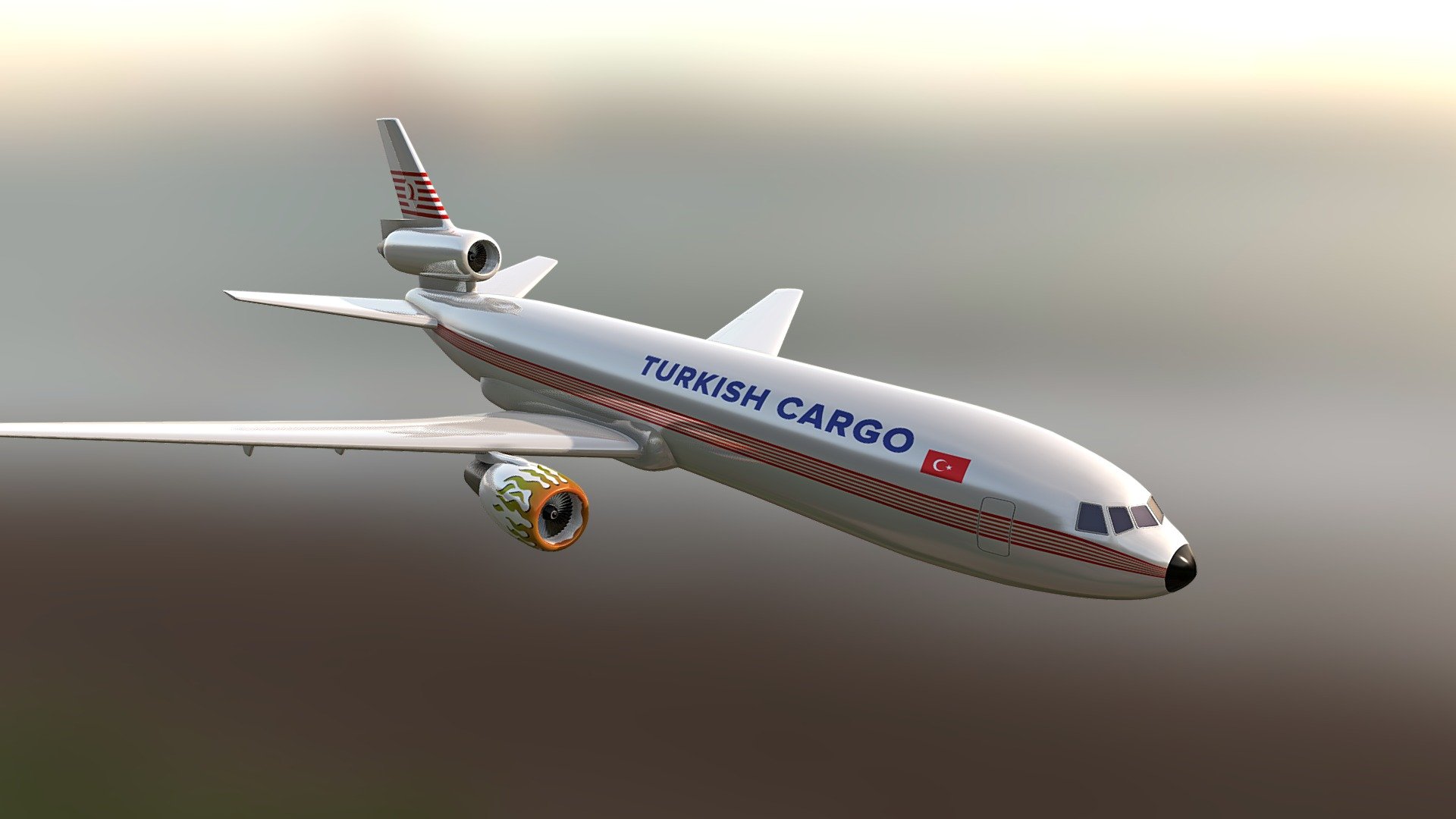 Turkish Cargo Retro - McDonnell Douglas DC-10 - 3D model by Necip