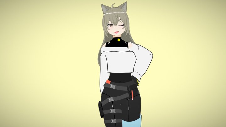 Anime-Stylized Character - Fox Girl 3D Model