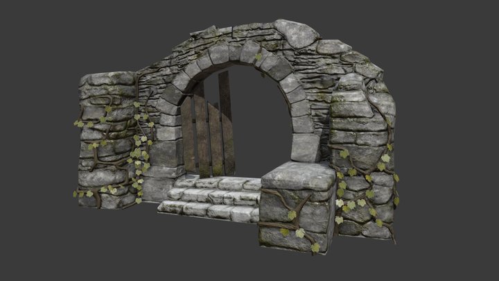 Abandoned Stone Archway 3D Model
