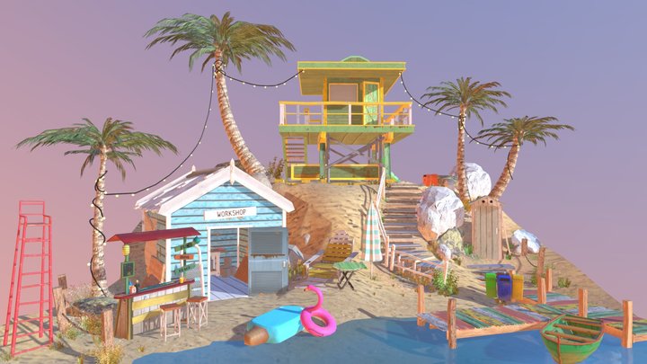 DAE Diorama - By the ocean 3D Model