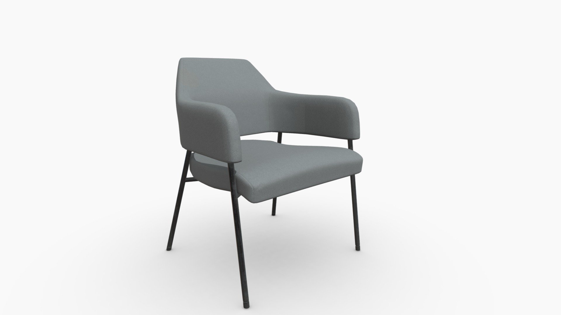 POLTRONA LIMA TELA GRIS OSCURO 95 BASE METAL NEG — Sketchfab embed 3D viewer