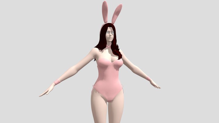 Girl bunny dress 3D Model