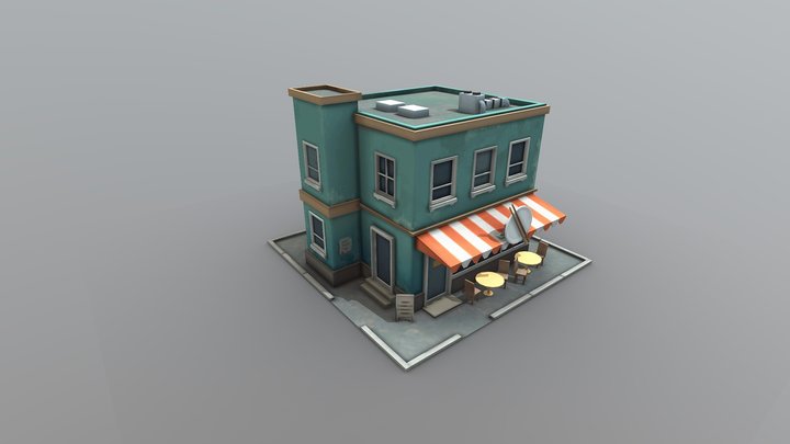 Stylized Building 3D Model