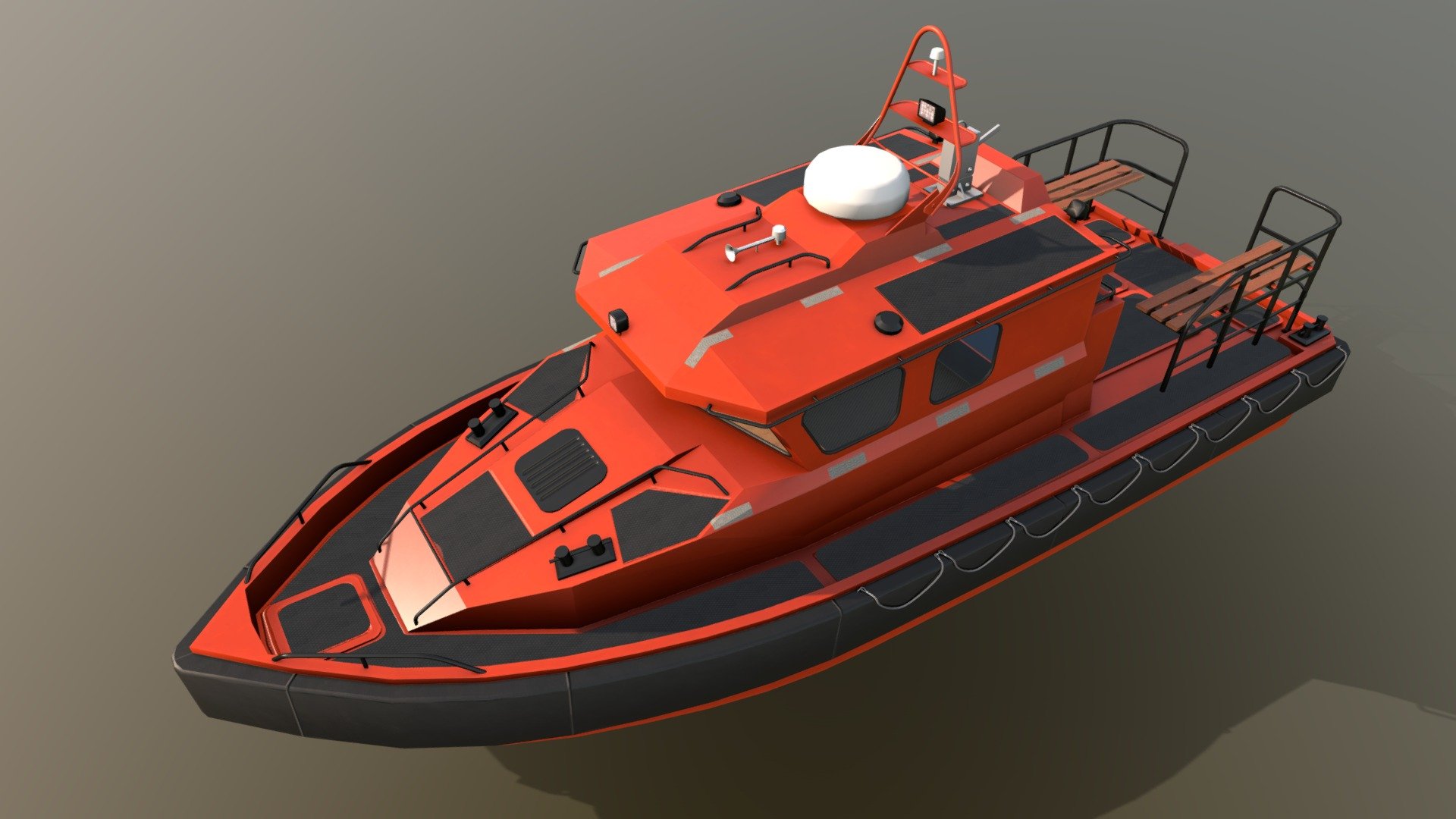 Commercial boat fitted with Treadmaster — Sketchfab embed 3D viewer