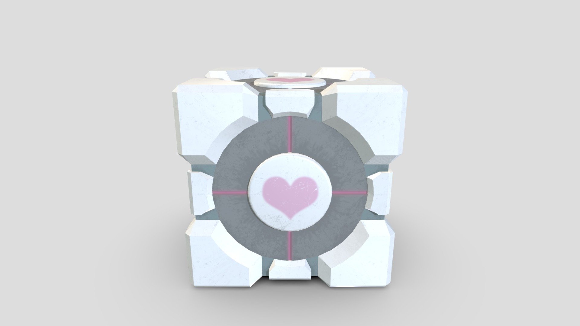 Companion Cube - Portal 1 version - Download Free 3D model by rippomadness  (@rippomadness) [741f5f7]