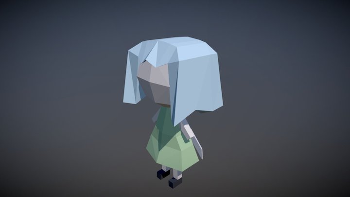 Girl with sword 3D Model