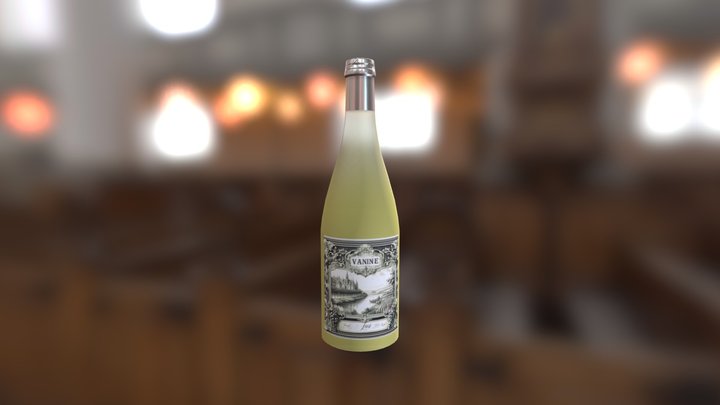 Prosecco sur-lie Wine in Champagne style bottle 3D Model