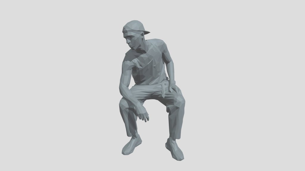 Lowpoly Male Sitting