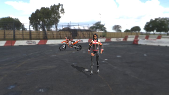 Biker Character Animation 3D Model