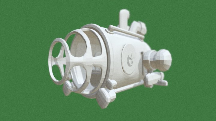 Cartoon Submarine 3D Model