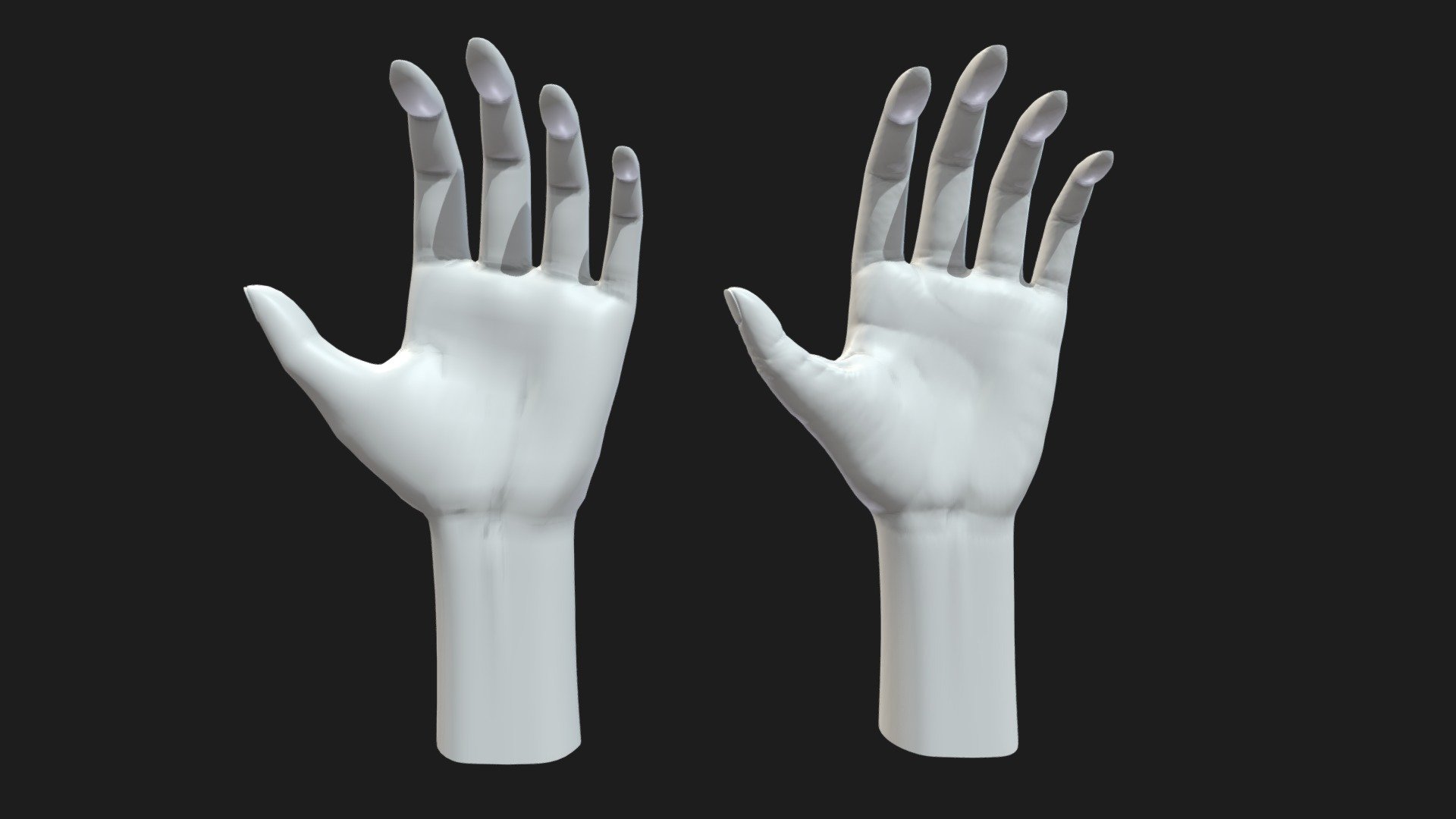 Hand - Low poly vs. sculpted