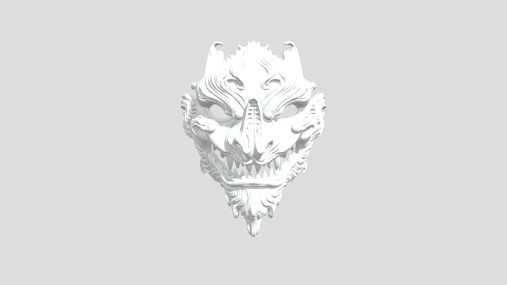 Flame Demon Mask 3D Model