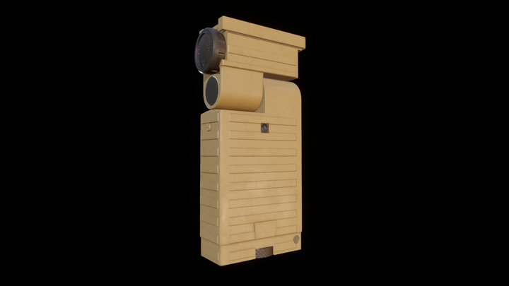 Military Tactical LED Flashlight Low-Poly 3D Model