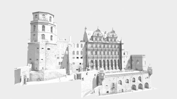 Heidelberg Schlosshof Nordost 3D Model