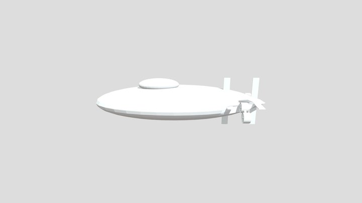 Submarine with 4 propellers 3D Model