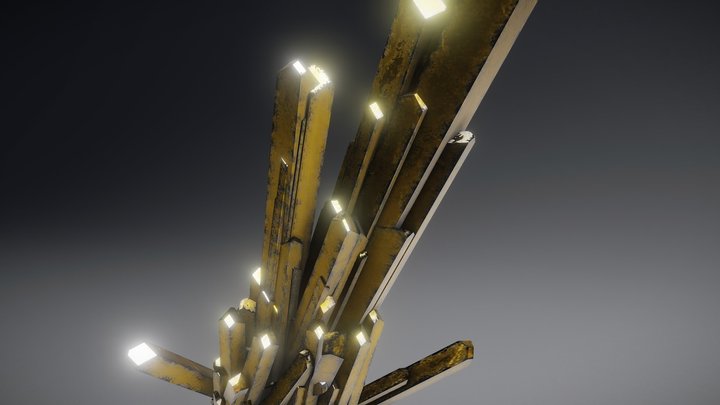 Gold Crystal 3D Model