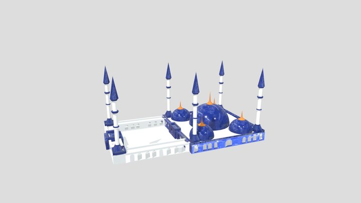 Fantasy Blue Mosque 3D Model By Mujahid Aslam 3D Model