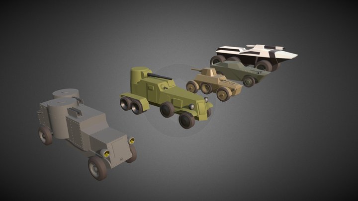 Armored Cars Drafts 3D Model